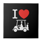 I Heart (Love) Golf Cart Tegeltje (Voorkant)