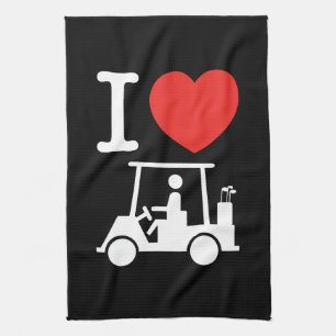 I Heart (Love) Golf Cart Theedoek