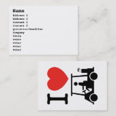 I Heart (Love) Golf Cart Visitekaartje (Voorkant / Achterkant)