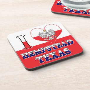 I Heart Love Hempstead Texas Bier Onderzetter