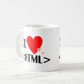 I Heart (Love) HTML-Mok Koffiemok (Voorkant links)