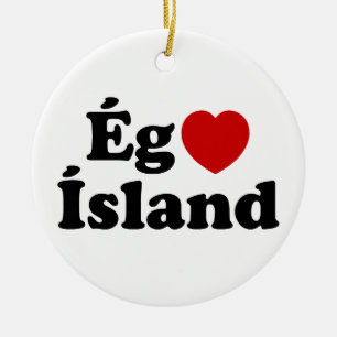 I Heart (Love) Iceland [Ég Elska Ísland] IJslands Keramisch Ornament