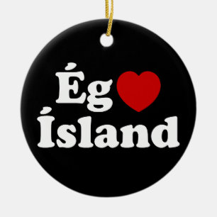 I Heart (Love) Iceland [Ég Elska Ísland] IJslands Keramisch Ornament