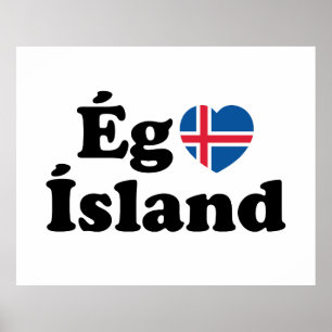 I Heart (Love) Iceland [Ég Elska Ísland] IJslands Poster