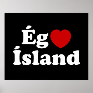 I Heart (Love) Iceland [Ég Elska Ísland] IJslands Poster