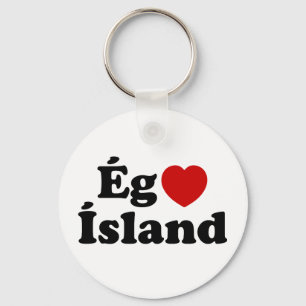 I Heart (Love) Iceland [Ég Elska Ísland] IJslands Sleutelhanger