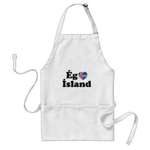 I Heart (Love) Iceland [Ég Elska Ísland] IJslands Standaard Schort