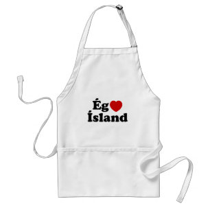 I Heart (Love) Iceland [Ég Elska Ísland] IJslands Standaard Schort