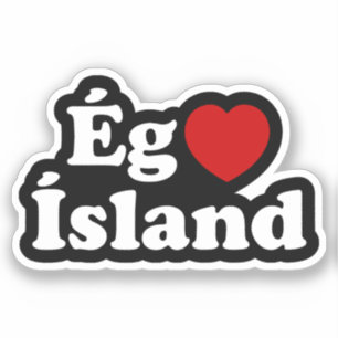I Heart (Love) Iceland [Ég Elska Ísland] IJslands Sticker