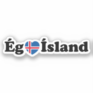 I Heart (Love) Iceland [Ég Elska Ísland] IJslands Sticker