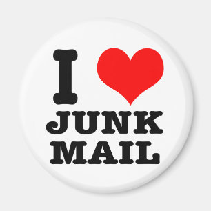 I HEART (LOVE) JUNK MAIL MAGNEET