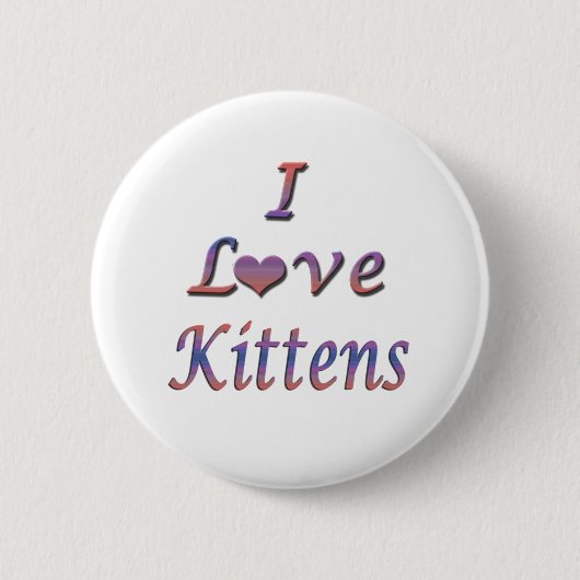 I Heart (Love) Kittens Ronde Button 5,7 Cm (Voorkant)