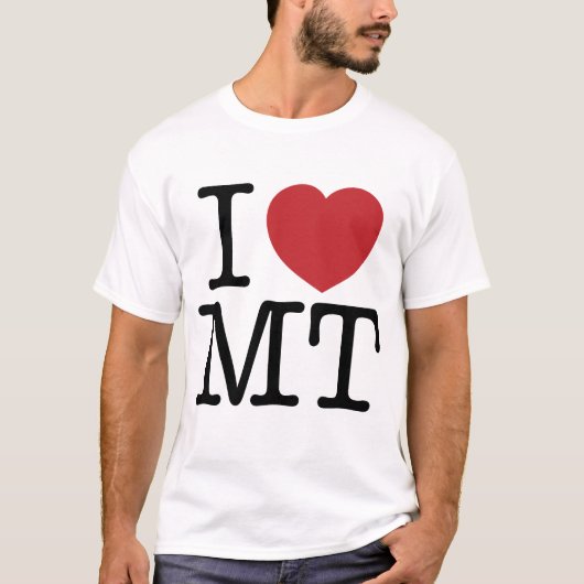 I Heart Love Montana MT State Tee Shirts (Voorkant)