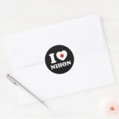 I HEART [LOVE] NIHON CLASSIC ROUND STICKER (Envelop)