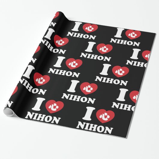 I HEART [LOVE] NIHON WRAPPING PAPIER (Uitgerold)