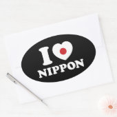 I HEART [LOVE] NIPPON OVAL STICKER (Envelop)