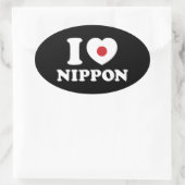 I HEART [LOVE] NIPPON OVAL STICKER (Tas)
