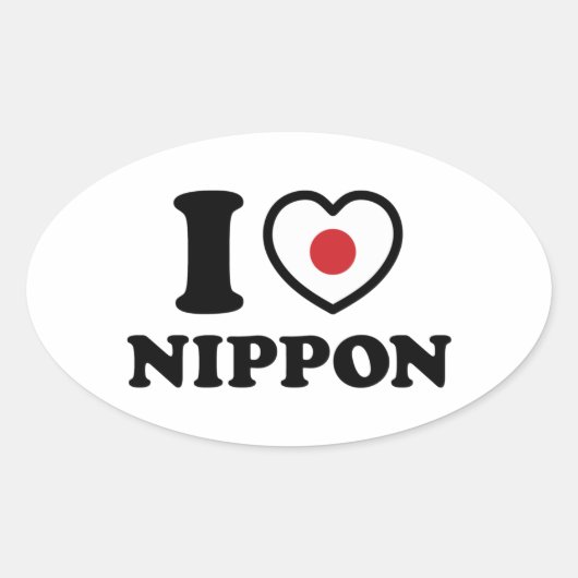 I HEART [LOVE] NIPPON OVALE STICKER (Voorkant)