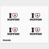 I HEART [LOVE] NIPPON OVALE STICKER (Vel)