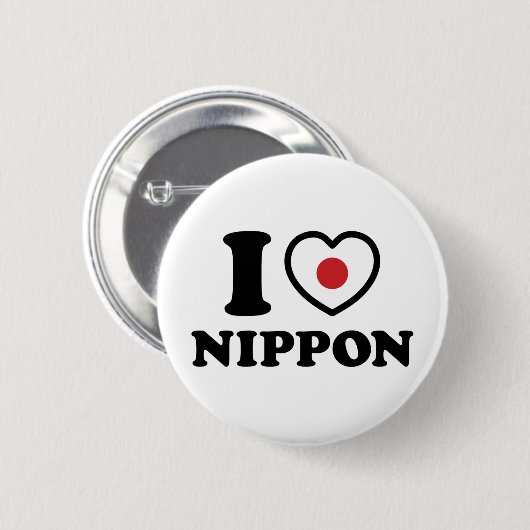 I HEART [LOVE] NIPPON RONDE BUTTON 5,7 CM (Voorkant /achterkant)