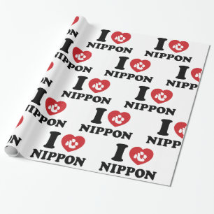 I HEART [LOVE] NIPPON WRAPPON PAPER CADEAUPAPIER