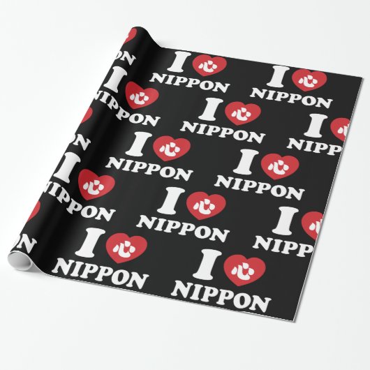 I HEART [LOVE] NIPPON WRAPPON PAPER CADEAUPAPIER (Uitgerold)