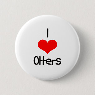 I Heart (Love) Otters Ronde Button 5,7 Cm
