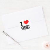 I HEART (LOVE) PEANUT BOTER RONDE STICKER (Envelop)