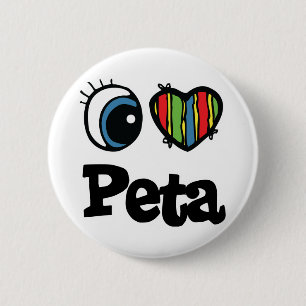 I Heart (Love) Peta Ronde Button 5,7 Cm