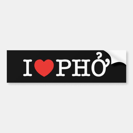 I Heart (Love) Pho Bumpersticker (Voorkant)