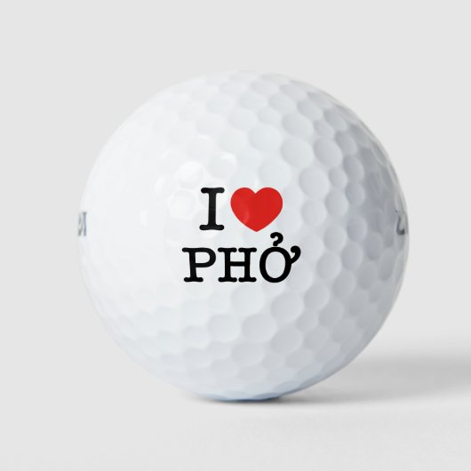 I Heart (Love) Pho Golfballen (Voorkant)