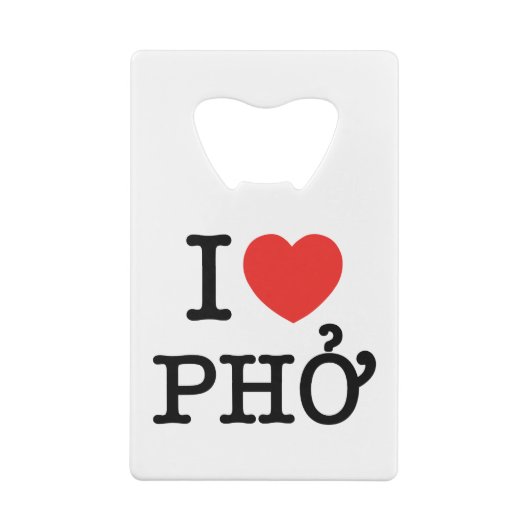 I Heart (Love) Pho Kredietkaart Flessenopener (Achterkant)