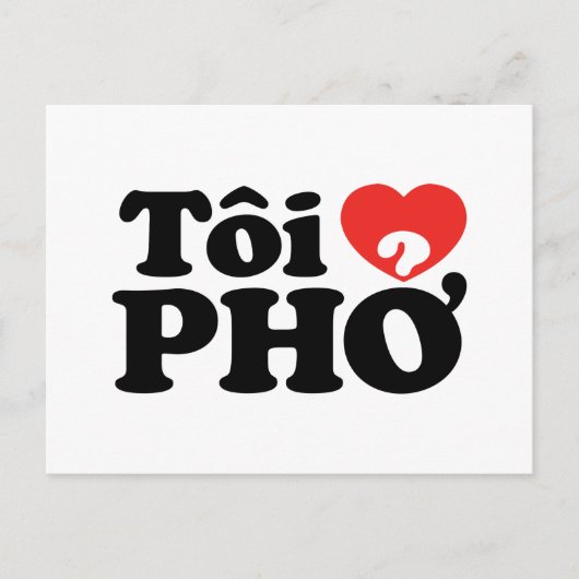 I Heart (Love) Pho (Tôi ❤ PHỞ) Vietnamese taal Briefkaart (Voorkant)
