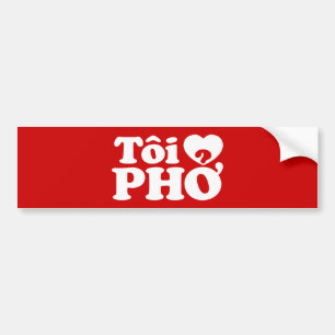 I Heart (Love) Pho (Tôi ❤ PHỞ) Vietnamese taal Bumpersticker
