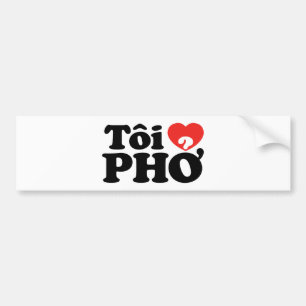 I Heart (Love) Pho (Tôi ❤ PHỞ) Vietnamese taal Bumpersticker