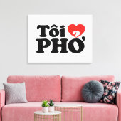 I Heart (Love) Pho (Tôi ❤ PHỞ) Vietnamese taal Canvas Afdruk (Insitu (Woonkamer))