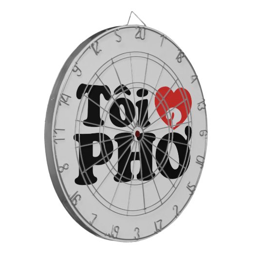 I Heart (Love) Pho (Tôi ❤ PHỞ) Vietnamese taal Dartbord (Voorkant Links)