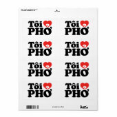 I Heart (Love) Pho (Tôi ❤ PHỞ) Vietnamese taal Etiket (Full Sheet)