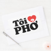 I Heart (Love) Pho (Tôi ❤ PHỞ) Vietnamese taal Rechthoekige Sticker (Envelop)