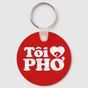 I Heart (Love) Pho (Tôi ❤ PHỞ) Vietnamese taal Sleutelhanger