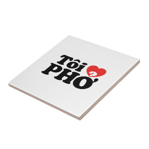 I Heart (Love) Pho (Tôi ❤ PHỞ) Vietnamese taal Tegeltje