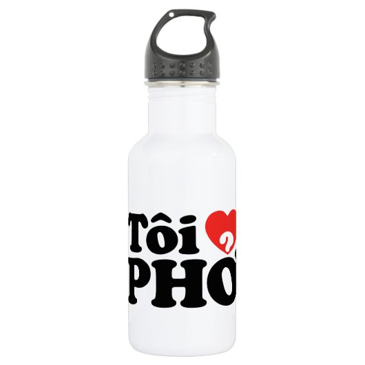 I Heart (Love) Pho (Tôi ❤ PHỞ) Vietnamese taal Waterfles (Voorkant)