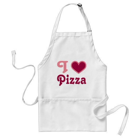 I Heart (Love) Pizza Gift Apron Standaard Schort (Voorkant)