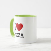 I Heart Love Pizza Mug – Funny Pizza Lover Gift Mok (Voorkant links)
