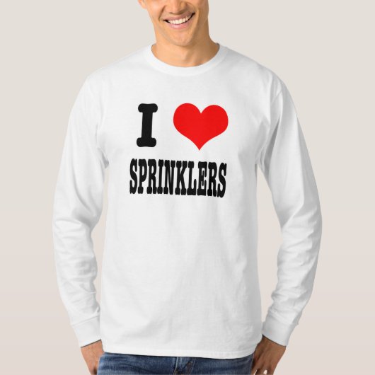 I HEART (LOVE) sprinklers T-shirt (Voorkant)