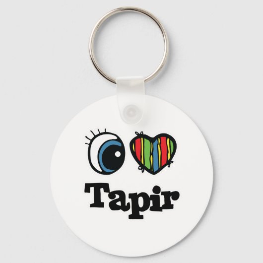 I Heart (Love) Tapir Sleutelhanger (Voorkant)