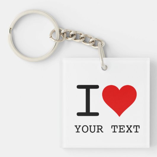 I Heart Love Template Sleutelhanger (voorkant)
