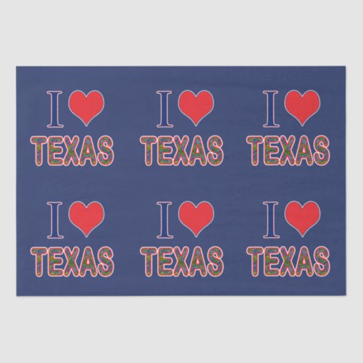 I (Heart) Love Texas Bluebonnet Tissuepapier (Voorkant)