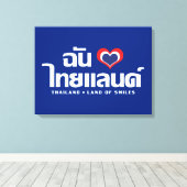 I Heart (Love) Thailand ❤ het Thaise Taalschrift Canvas Afdruk (Insitu (Houten vloer))
