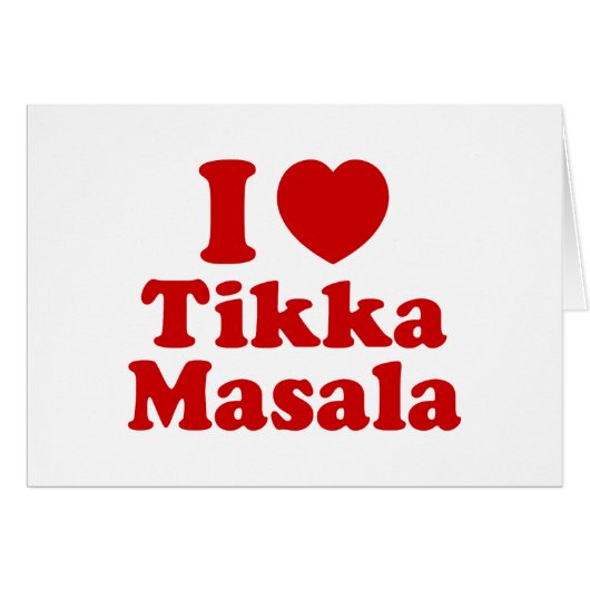 I Heart (Love) Tikka Masala Card (Devant horizontal)